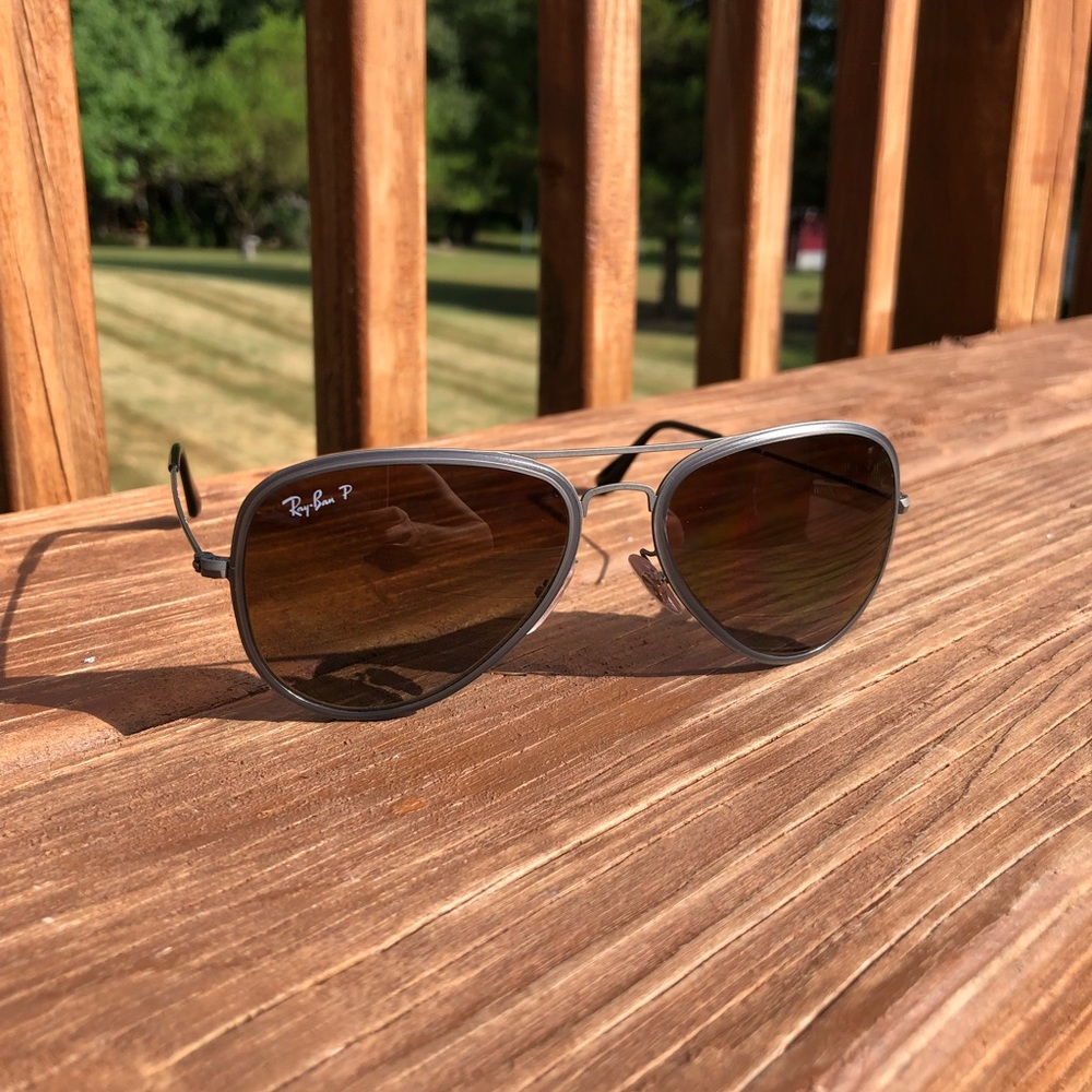 Ray-Ban Polarized Aviators Gunmetal Like New!